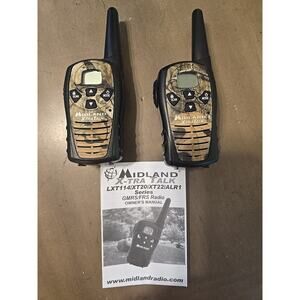 Set Of 2 Midland ALR1 XTRA Talk Two-Way Radios Walkie Talkies CAMO TESTED